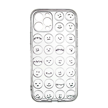Picture of Silicone Case With Emoji for iPhone 12 Pro - Color: Clear