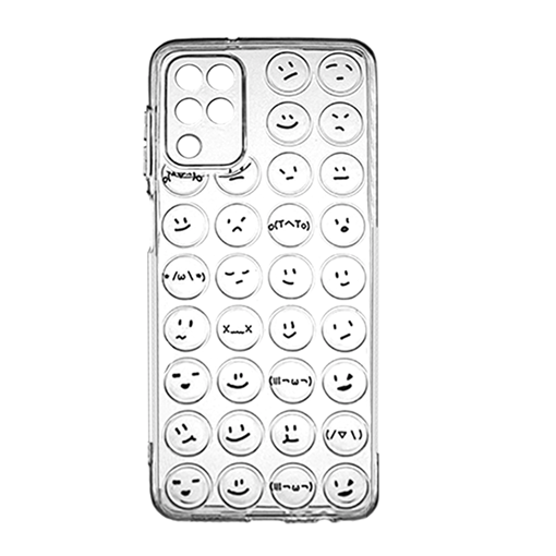 Picture of Silicone Case with Emoji for Samsung A12 A125F - Color: Clear