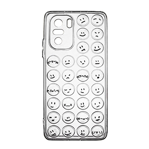Θήκη Σιλικόνης με Emoji για Xiaomi POCO F3 - Χρώμα: Διαφανές