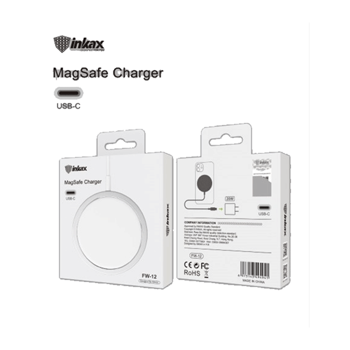 Inkax Magsafe 15W Magnetic Wireless Charger for Iphone with Type C Port FW-12