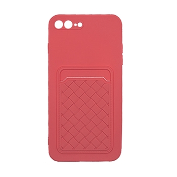 Εικόνα της Θήκη Πλάτης Σιλικόνης με Υποδοχή Κάρτας για Iphone 7 plus- Χρώμα :  Ροζ
