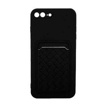 Εικόνα της Θήκη Πλάτης Σιλικόνης με Υποδοχή Κάρτας για iPhone 7 Plus- Χρώμα : Μαύρο