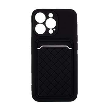 Εικόνα της Θήκη Πλάτης Σιλικόνης με Υποδοχή Κάρτας για Iphone 12 Pro - Χρώμα : Mαύρο