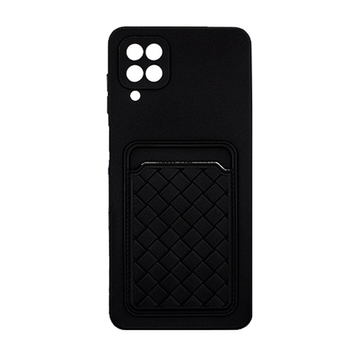 Θήκη Πλάτης Σιλικόνης με Υποδοχή Κάρτας για Samsung A12 - Χρώμα : Μαύρο