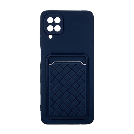 Θήκη Πλάτης Σιλικόνης με Υποδοχή Κάρτας για Samsung A12 - Χρώμα : Μπλε