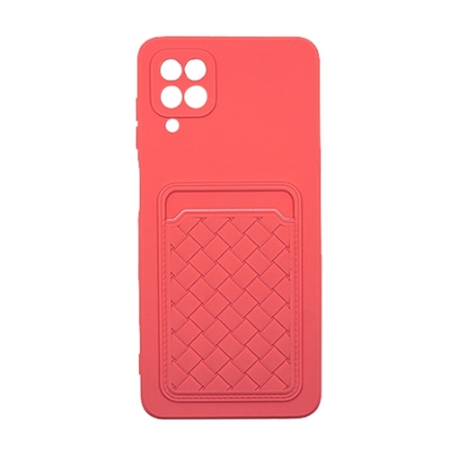 Θήκη Πλάτης Σιλικόνης με Υποδοχή Κάρτας με Υποδοχή Κάρτας για Samsung A12 - Χρώμα : Ροζ