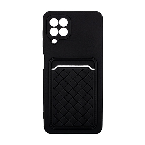 Θήκη Πλάτης Σιλικόνης με Υποδοχή Κάρτας για Samsung Galaxy A22 - Χρώμα : Μαύρο