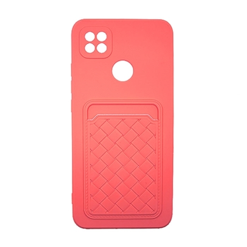 Θήκη Πλάτης Σιλικόνης με Υποδοχή Κάρτας για Xiaomi Redmi 9C - Χρώμα : Ροζ