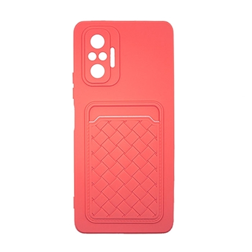 Θήκη Πλάτης Σιλικόνης με Υποδοχή Κάρτας για Redmi Note 10 Pro - Χρώμα : Ροζ
