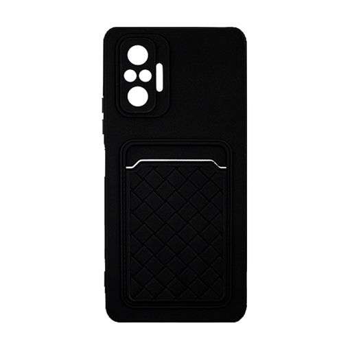 Θήκη Πλάτης Σιλικόνης με Υποδοχή Κάρτας για Redmi Note 10 Pro - Χρώμα : Μαύρο