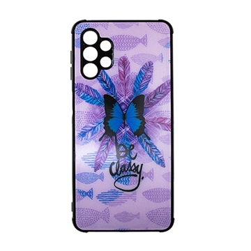 Picture of Silicone Back Case For Samsung Galaxy A32 4G - Color: Purple With Butterfly