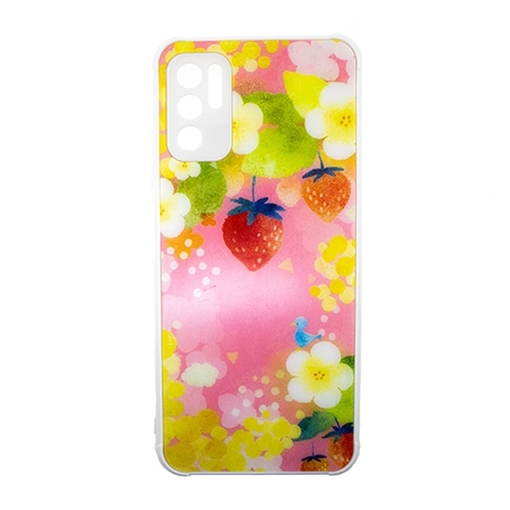 Picture of Silicone Back Case For Xiaomi Redmi Poco M3 Pro 5G - Color: Pink With Strawberries