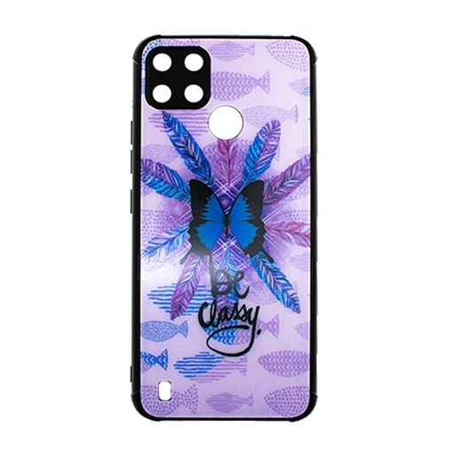 Picture of Silicone Back Cover For Realme C21Y/ C25Y- Color: Purple With Butterfly