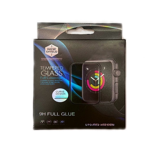 Προστασία Οθόνης Ρολογιού Apple Watch 45mm Full Glue Tempered Glass 5D - Χρώμα: Μαύρο