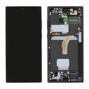 Εικόνα της Γνήσια Οθόνη LCD με Μηχανισμό Αφής και Πλαίσιο για Samsung Galaxy S22 Ultra (S908B) GH82-27488A -Χρώμα: Phantom black
