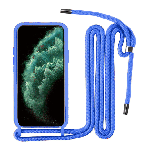 Picture of Silicone Back Cover With Strap For Samsung Galaxy A33 5G - Color: Blue