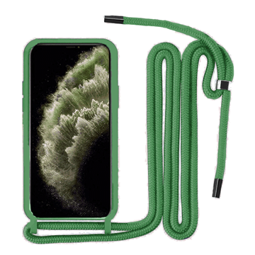 Εικόνα της Θήκη Σιλικόνης με Λουράκι για Apple Iphone 11 - Χρώμα: Σκούρο Πράσινο