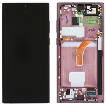 Εικόνα της Γνήσια Οθόνη LCD με Μηχανισμό Αφής και Πλαίσιο για Samsung Galaxy S22 Ultra (S908B) GH82-27488B -Χρώμα: Burgundy/Pink
