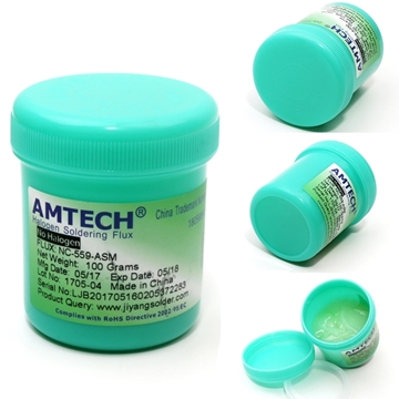 Picture of Amtech NC-559-V2-TF Solder Flux with UV-Tracer (ROL0) 10cc syringe