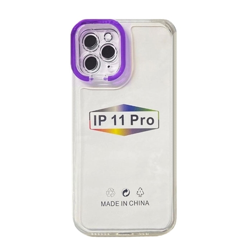 Picture of Fashion Candy Color With Colored Frame Camera For Iphone 11 Pro - Color: Purple
