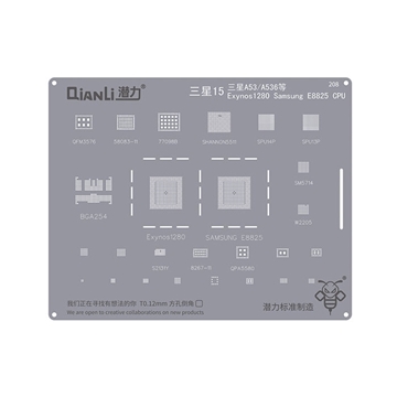 Picture of Qianli Bumblebee Stencil QS208  Exynos1280 & E8825 CPU for Samsung Galaxy A53 5G