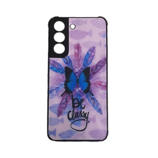 Picture of Silicone Back Case for Samsung Galaxy S22 - Color: Purple With Butterfly