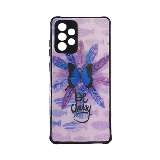 Picture of Silicone Back Case for Samsung Galaxy A52s - Color: Purple with Butterfly