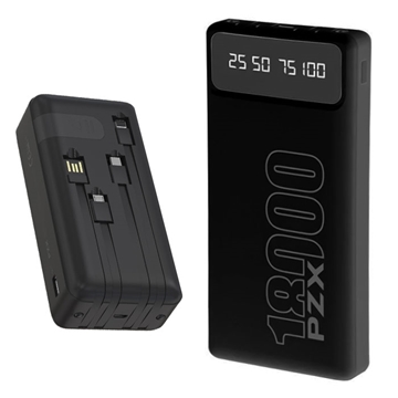 Εικόνα της PZX Power Bank C163 με 1 Θύρα USB 18000mah -Χρώμα: Μαύρο