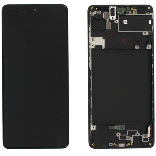 OLED Οθόνη LCD με Μηχανισμό Αφής και πλαίσιο για Samsung Galaxy A71 A715F - Χρώμα: Μαύρο