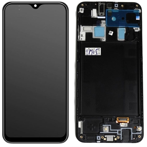 Picture of OLED Screen LCD with Touch and Frame for Samsung Galaxy A20 A205 - Color:Black