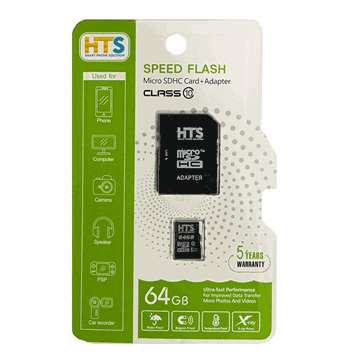 Εικόνα της HTS Micro SD Memory Card with Adapter 64GB