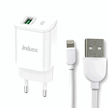 Εικόνα της Inkax HC-01-Lightning Καλώδιο Φόρτισης 1M - Χρώμα: Λευκό