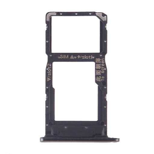 Υποδοχή κάρτας SIM Tray για Huawei P SMART / P SMART+ 2019 -  Χρώμα: Μαύρο