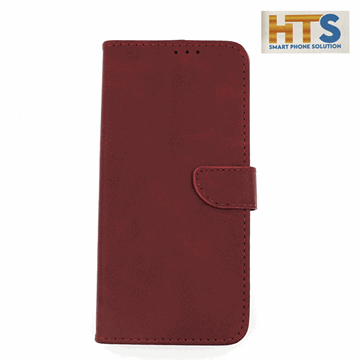 Picture of HTS Book Cover Stand Leather Wallet with Clip For Xiaomi Redmi Note 11 / Note 11S - Color-Red Wine