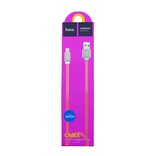 Hoco UPL18 USB σε Lightning Γρήγορη Φόρτιση Και Καλώδιο - Χρώμα: Ροζ