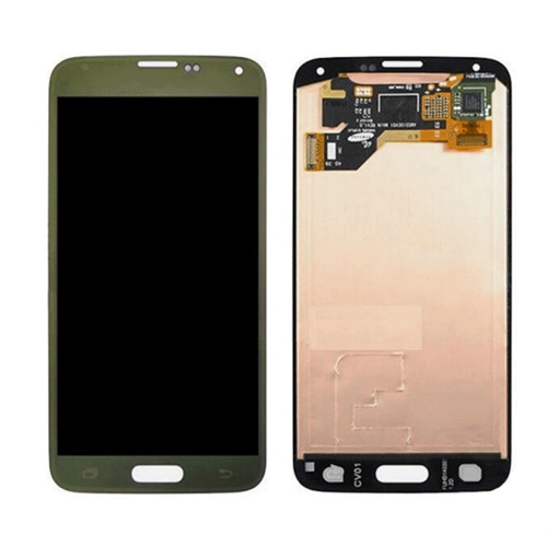 Γνήσια Οθόνη LCD με Μηχανισμό Αφής για Samsung Galaxy S5 G900F - Χρώμα: Χρυσή