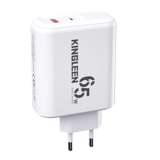 Kingleen E65 Fast Laptop / Mobile Charger 65W Φορτιστής Με Καλώδιο USB A Cable To TYPE C - Χρώμα: Λευκό