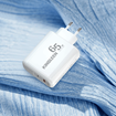 Picture of Kingleen Ε65 Fast Laptop / Mobile Charger 65W With USB A Cable To TYPE C - Color: White