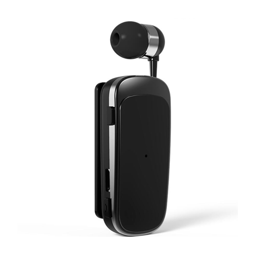 Lenyes R25 Bluetooth Ακουστικό με Επεκτεινόμενο Καλώδιο Clip-On Wireless Headset - Χρώμα: Μαύρο