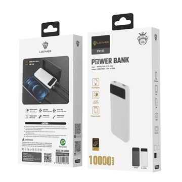 Picture of Lenyes Power bank PX-133 10.000mAh Portable Power Bank - Color: White