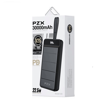 Εικόνα της PZX V25 Power Bank 30000 MAh με 3 Θύρες USB 1 Θύρα Type-C 1 Θύρα micro-usb και 1 Θύρα Lightning - Χρώμα: Μαύρο