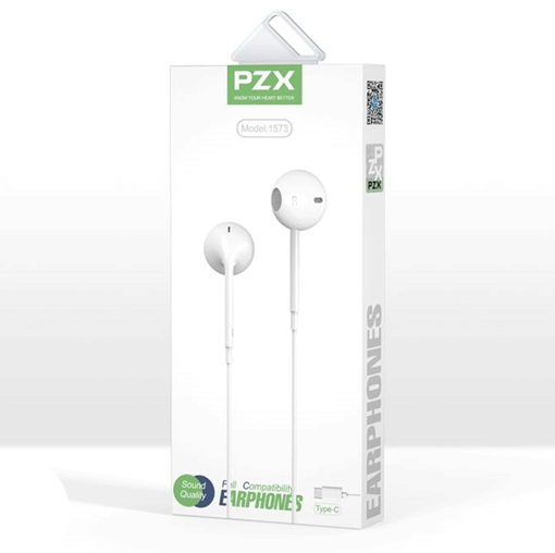 Picture of PZX 1573 Headphone Type-C Handsfree / Earphone - Color: White