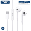 PZX 1573 Ακουστικά Type-C Handsfree / Earphone - Xρώμα: Λευκό