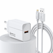 PZX P50 Fast Charging Φορτιστής με Θύρα USB και Καλώδιο Iphone Lightning 5.0A /22.5W - Χρώμα: Λευκό