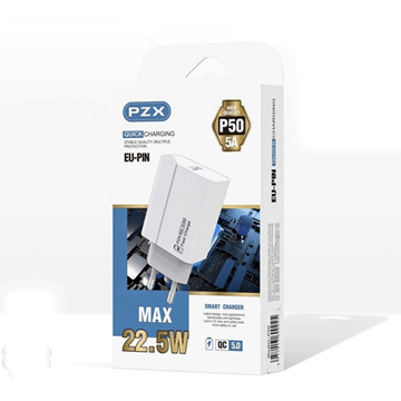 Εικόνα της PZX P50 Fast Charging Φορτιστής με Θύρα USB 5.0A /22.5W - Χρώμα: Λευκό