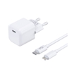Picture of PZX P45 PD Fast Charging Charger SmartPhone With 1 Type-C Port And Cable To Lightning 20W - Color: White